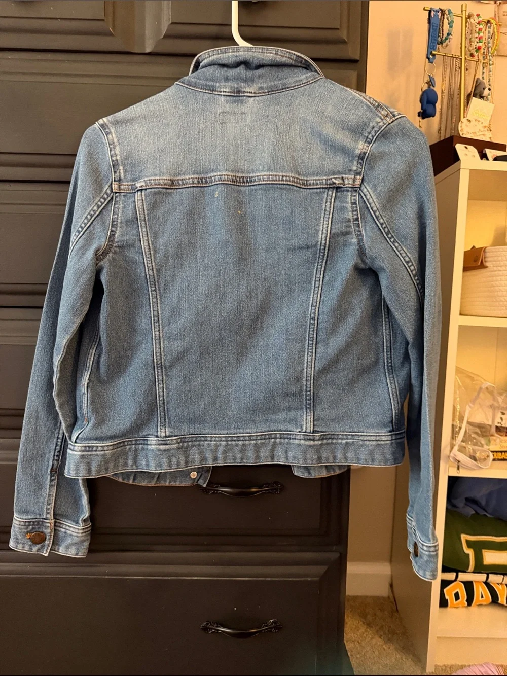 crown & ivy Light Blue Denim Jacket with Chest Pockets